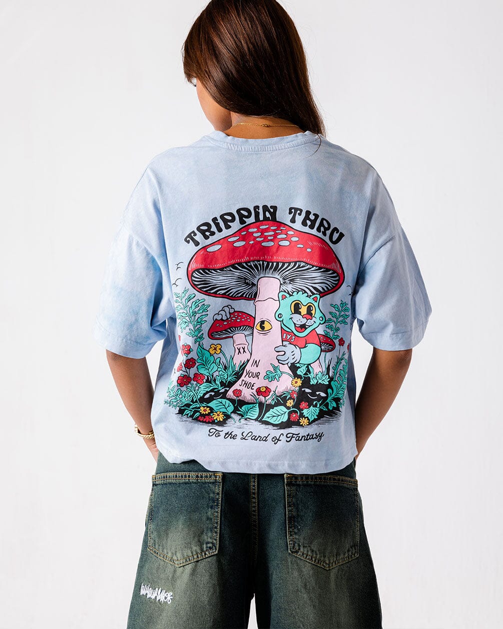 Trippin Thru Cropped Tee Statement Cropped Tee IN YOUR SHOE S 