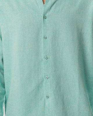Turquoise Boyfriend Linen Shirt Boyfriend Shirt IN YOUR SHOE 