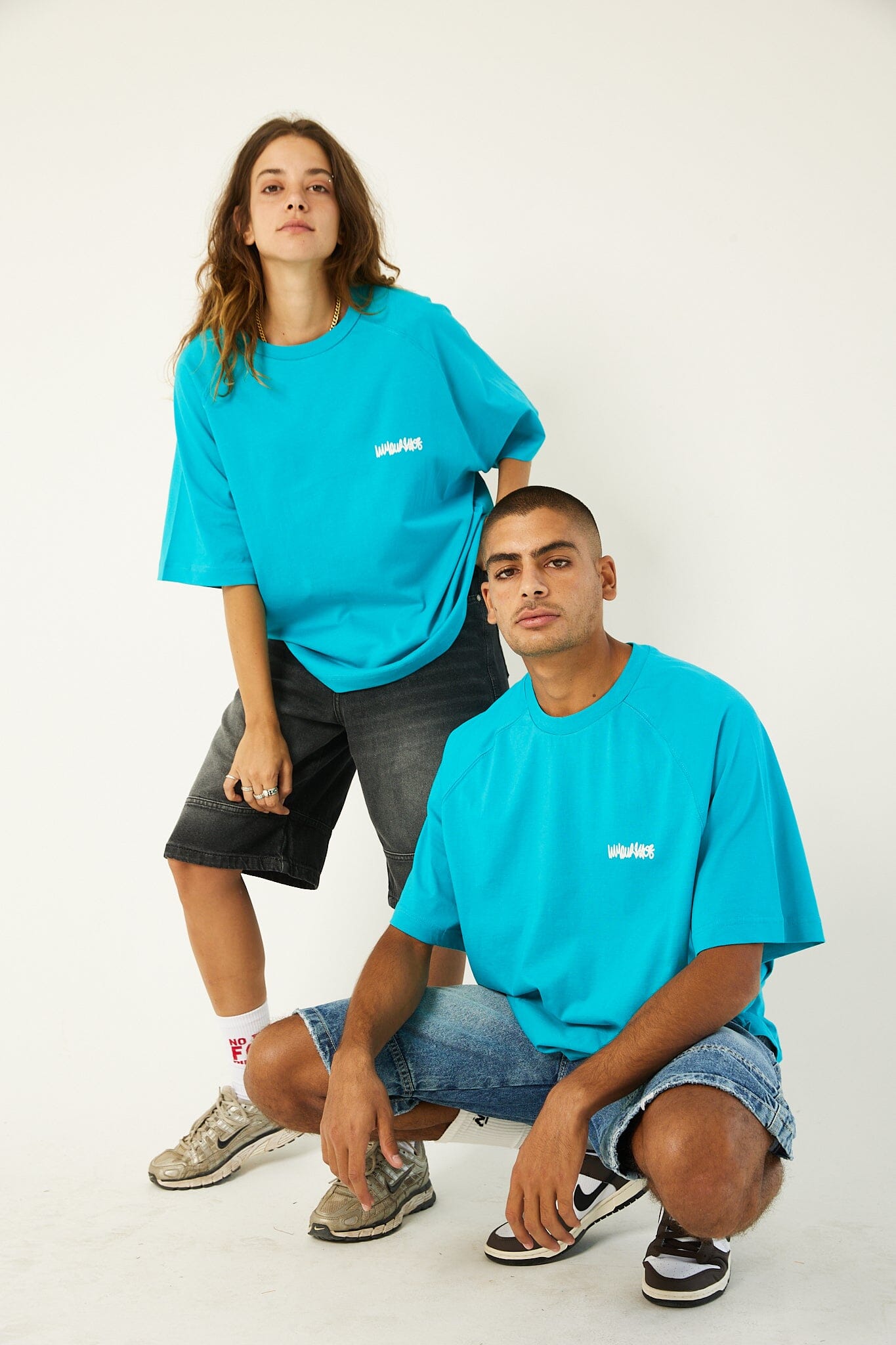 Turquoise IYS Printed Boxy Fit Tee Printed Boxy Tee IN YOUR SHOE 