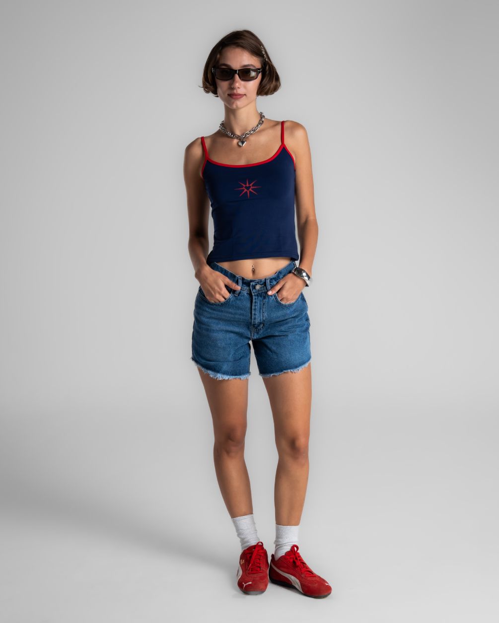 Unfinished Dark Blue Denim Shorts Denim Short IN YOUR SHOE 36 