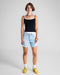 Unfinished Light Blue Denim Shorts