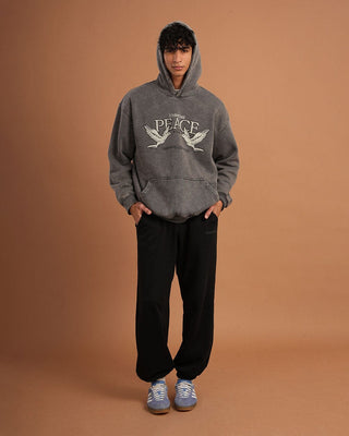 Universal Peace Washed Hoodie Acid Washed Hoodies IN YOUR SHOE M 