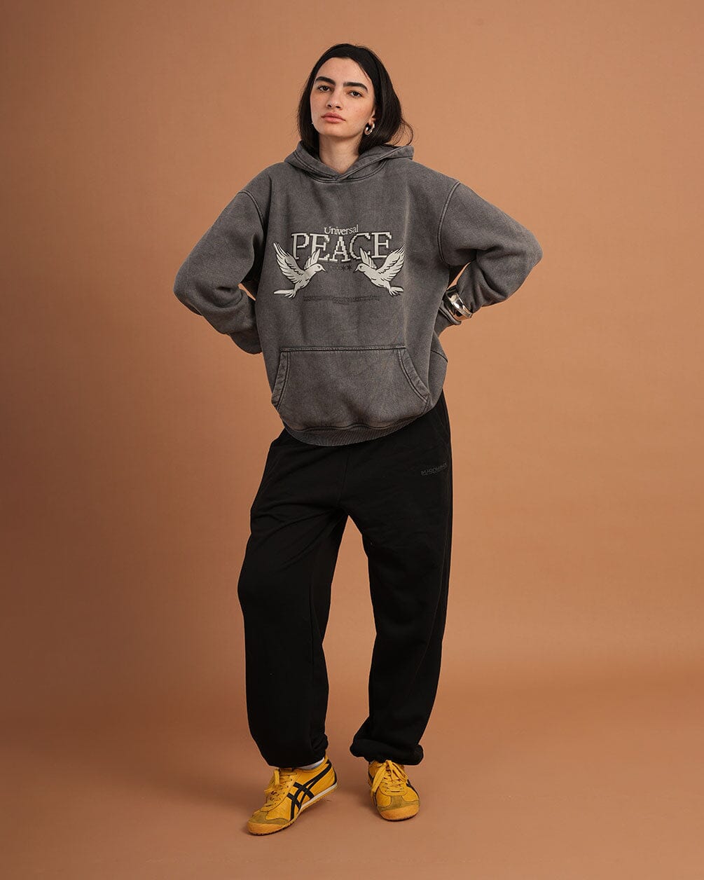 Universal Peace Washed Hoodie Acid Washed Hoodies IN YOUR SHOE S 
