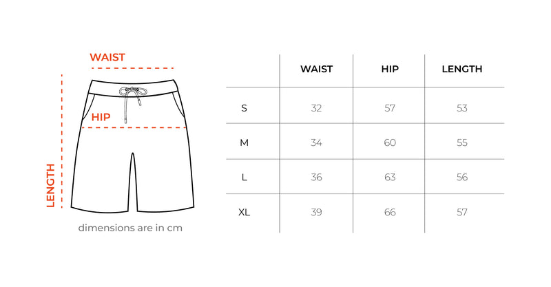 Coffee Waffle Short size chart