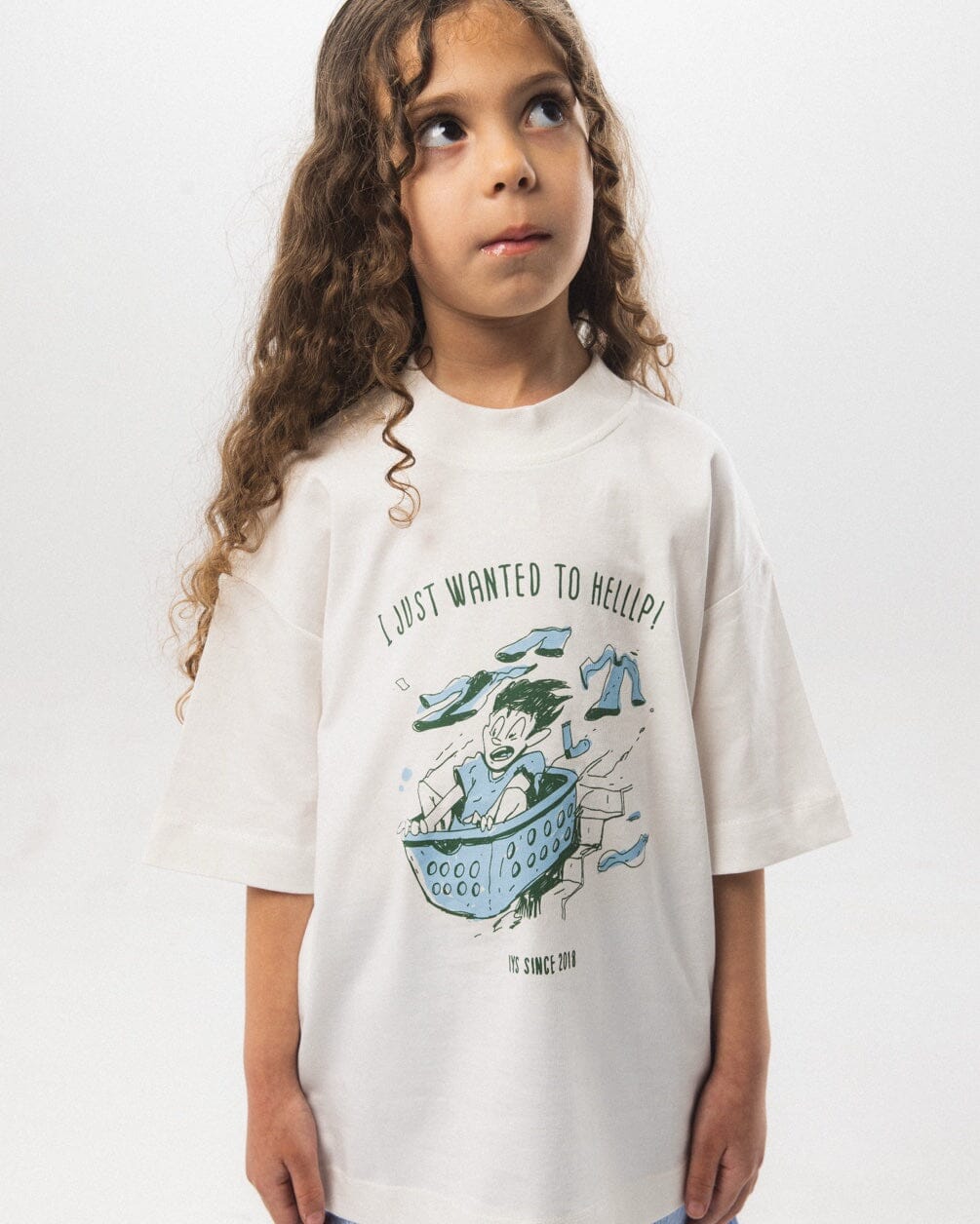 Wanted To Help Oversized Kids Tee Kids Printed Oversized Tees IN YOUR SHOE 6-7 