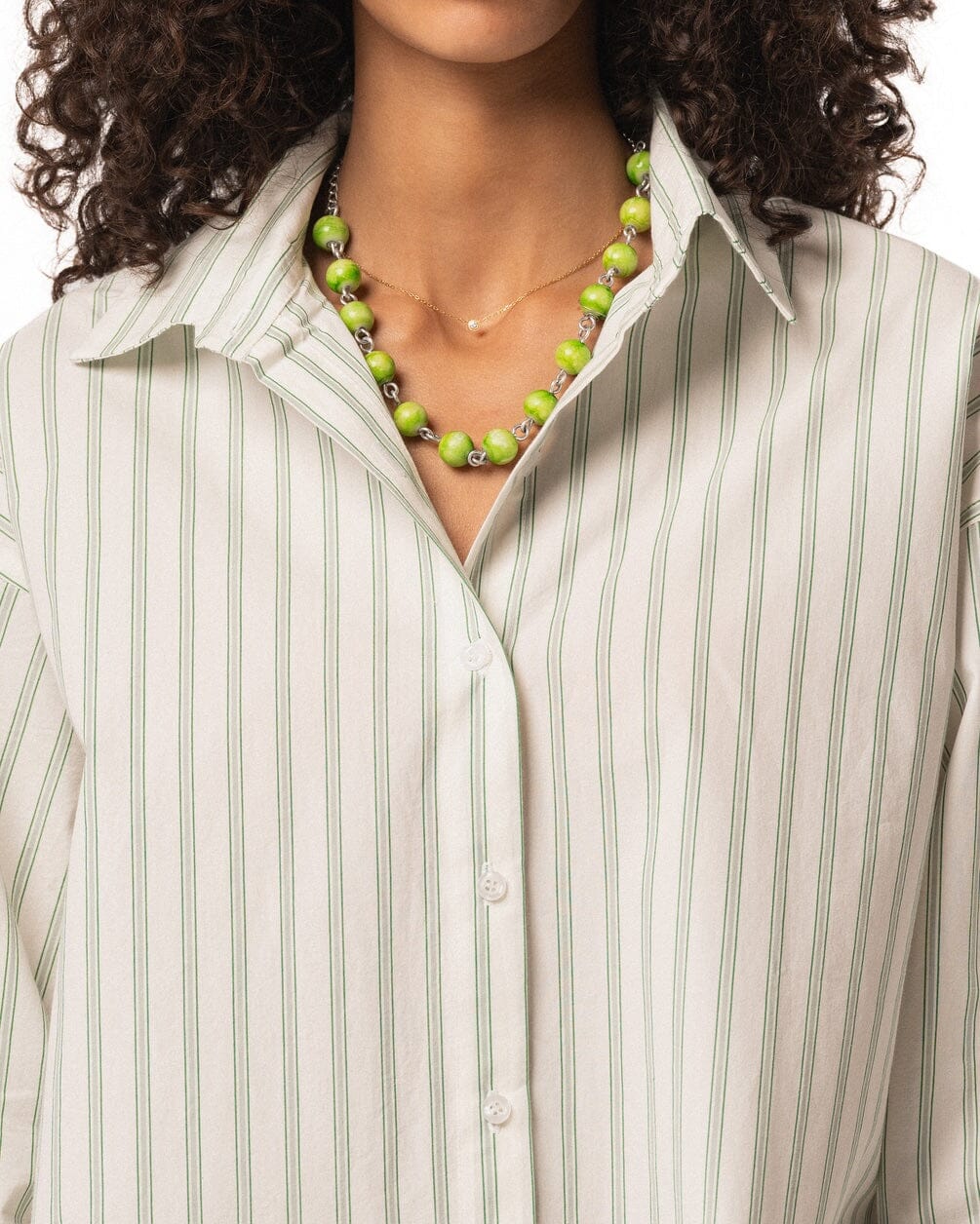 White and Green Striped Oversized Shirt Oversized Shirts IN YOUR SHOE 