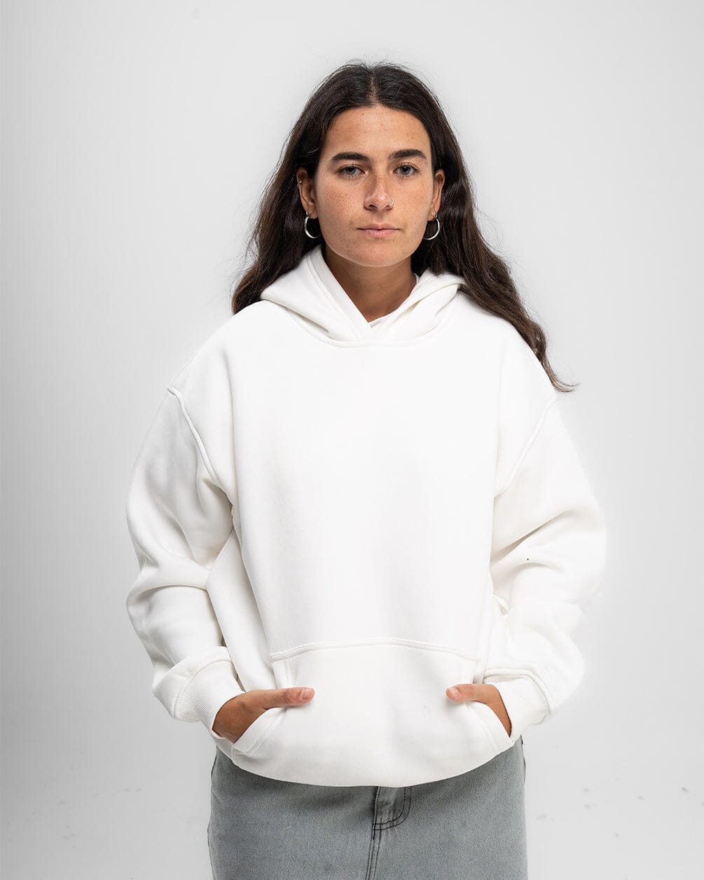 White Basic Hoodie Plain Hoodies IN YOUR SHOE 