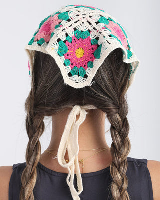 White Crochet Flower Bandana Bandana IN YOUR SHOE 
