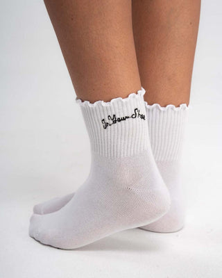 White Curly Edge Short Socks Short Socks IN YOUR SHOE 