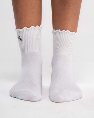 White Curly Edge Short Socks Short Socks IN YOUR SHOE 
