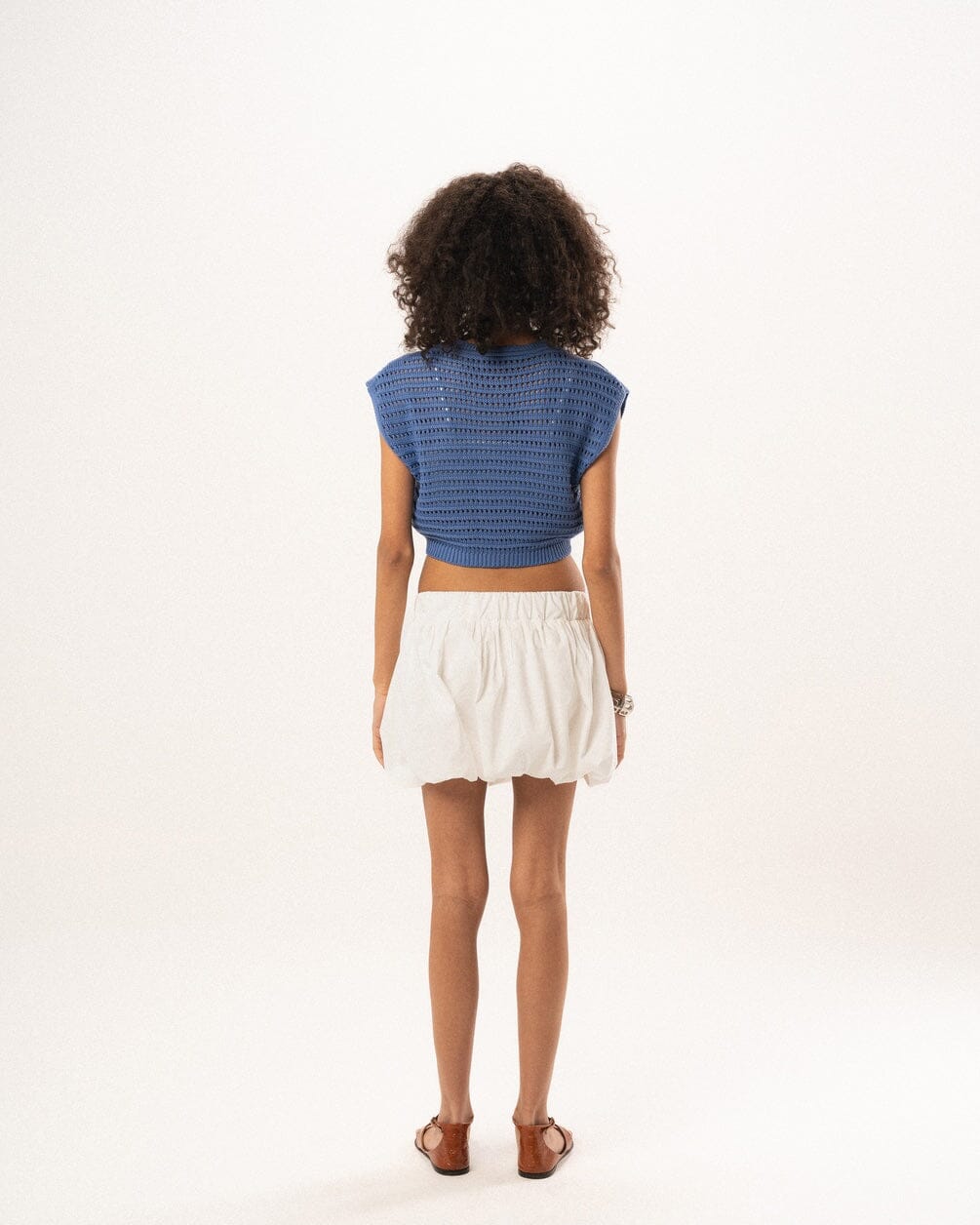 White Mini Balloon Skirt Skirt IN YOUR SHOE M 