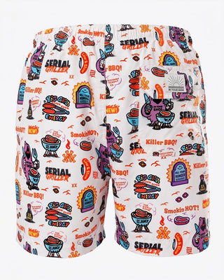 White Serial Griller Swim Shorts Swim Shorts IN YOUR SHOE 