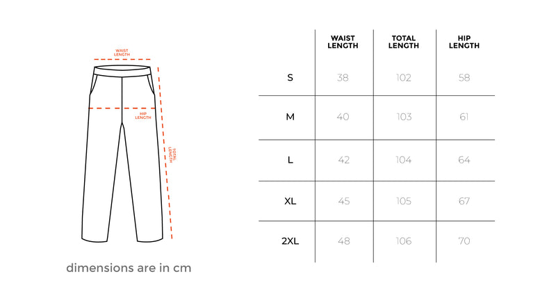 Dark Beige Wide Leg Swants size chart