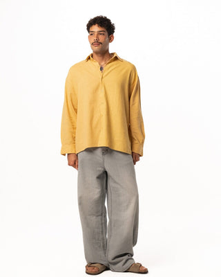 Yellow Boyfriend Linen Shirt Boyfriend Shirt IN YOUR SHOE XL 