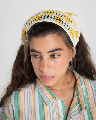 Yellow Checks Crochet Bandana Bandana IN YOUR SHOE 