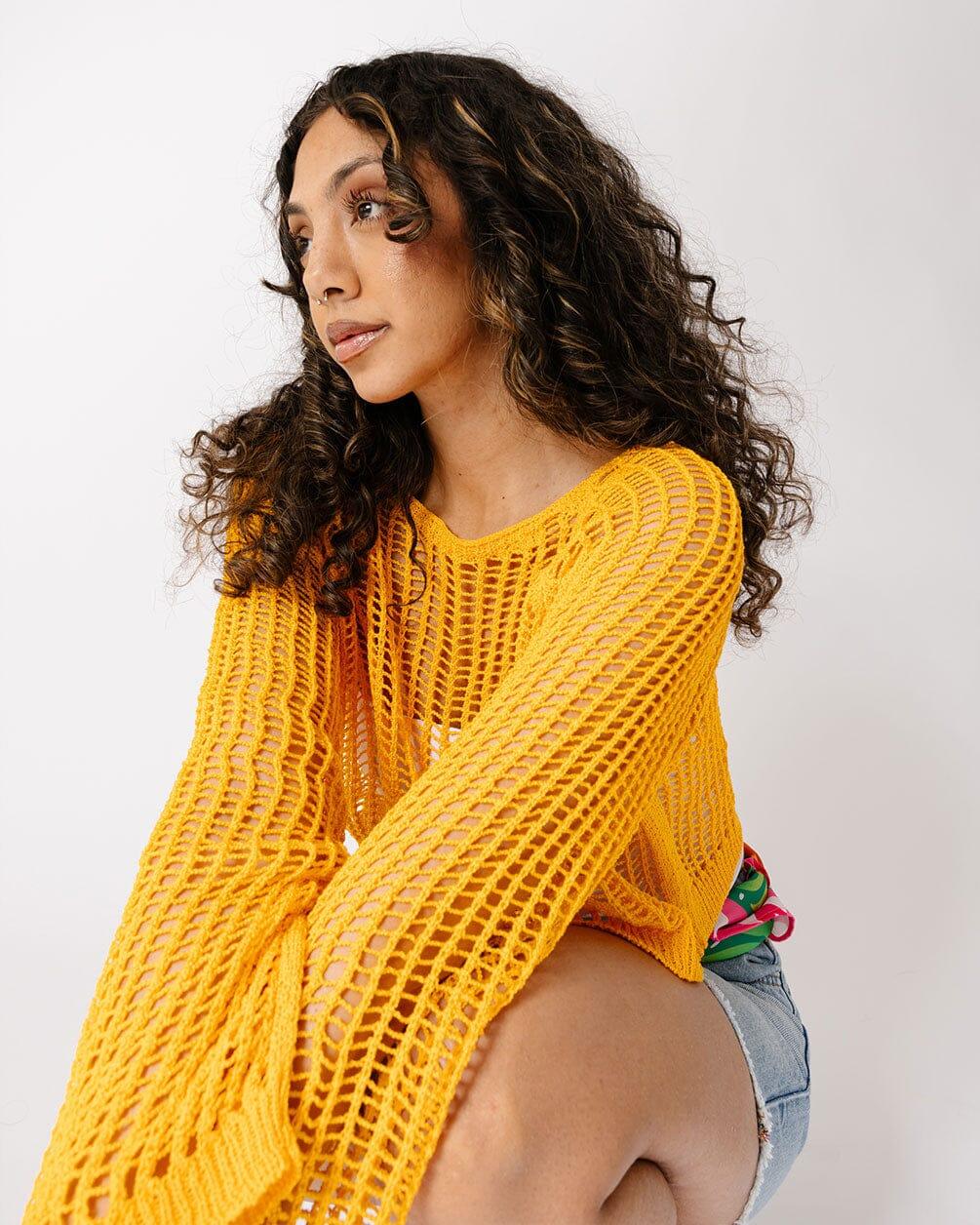 Yellow Fishnet Top Fishnet Top IN YOUR SHOE 