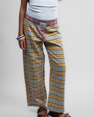 Yellow Pink Multicolor Plaid Boxer Pants Boxer Pants IN YOUR SHOE 