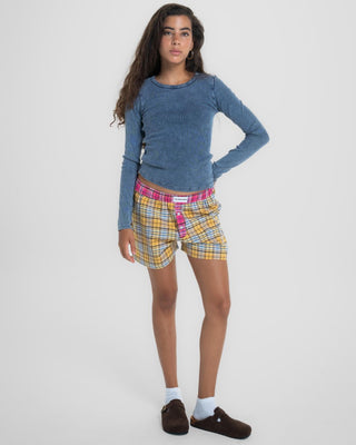 Yellow Pink Multicolor Plaid Boxer Shorts Boxer Shorts IN YOUR SHOE 