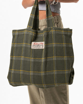 Yellow Plaid Tote Bag Wool Tote Bag IN YOUR SHOE 