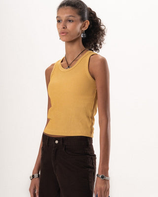 Yellow Ribbed Tank Top Tops IN YOUR SHOE M 
