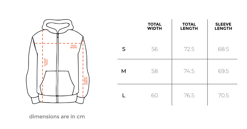 Green Cropped Oversized Zip-Up Hoodie size chart