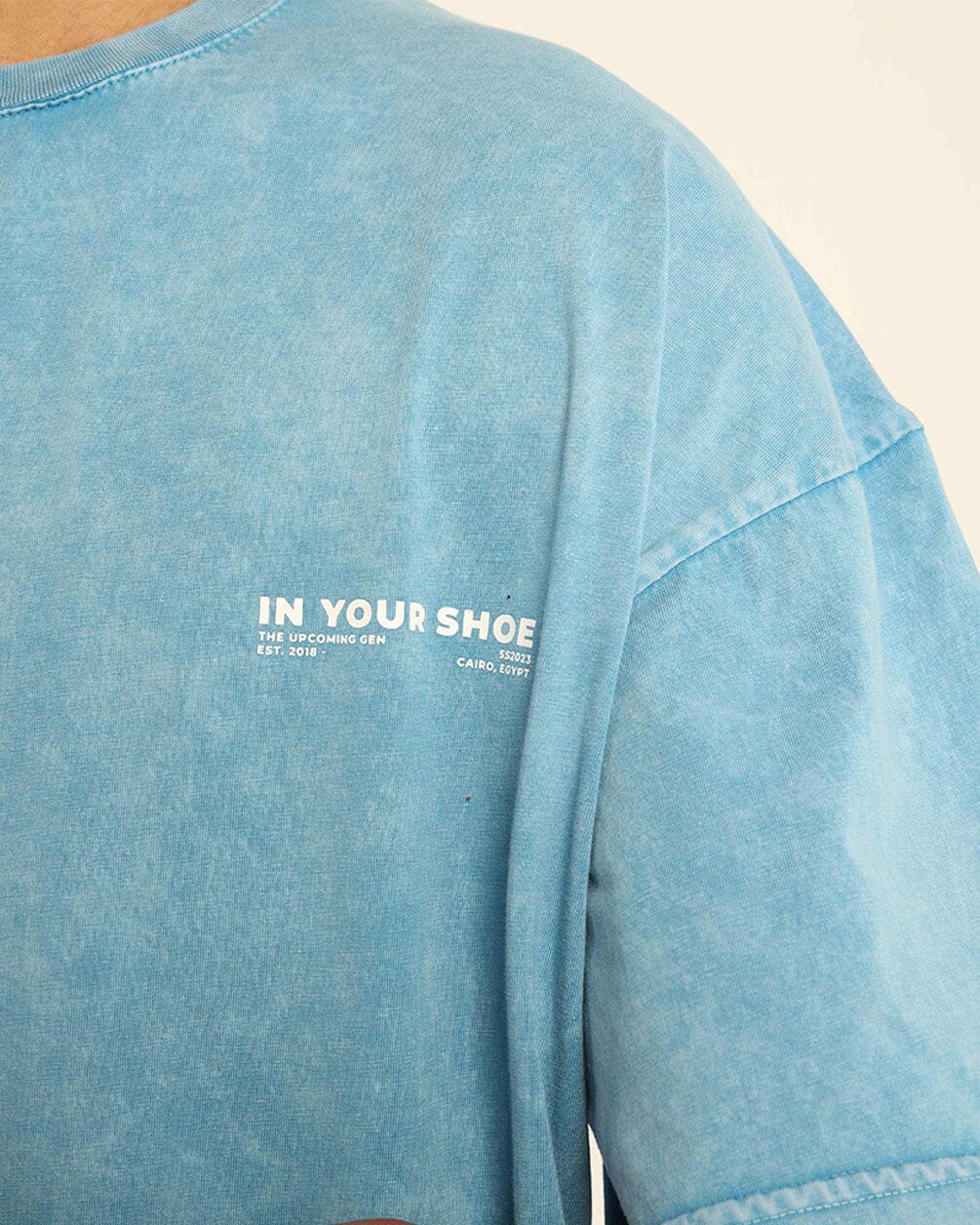 Baby Blue Acid Washed Oversized Tee Washed Oversized Tee IN YOUR SHOE XL 
