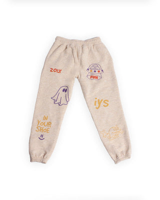 Beige Printed Swants (Kids Sweatpants) Swants (Kids) IN YOUR SHOE 