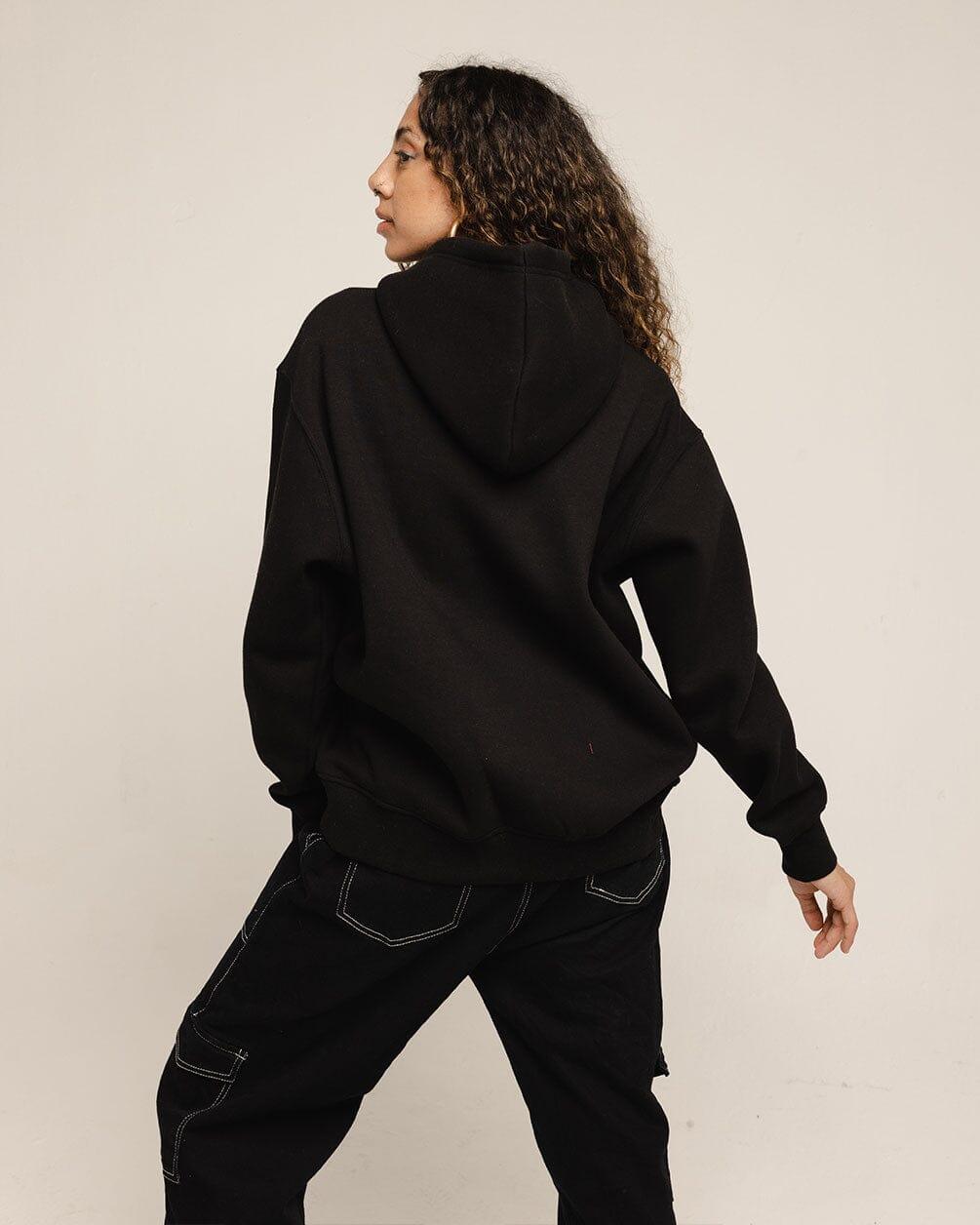 Black Hoodie Plain Hoodies IN YOUR SHOE M 