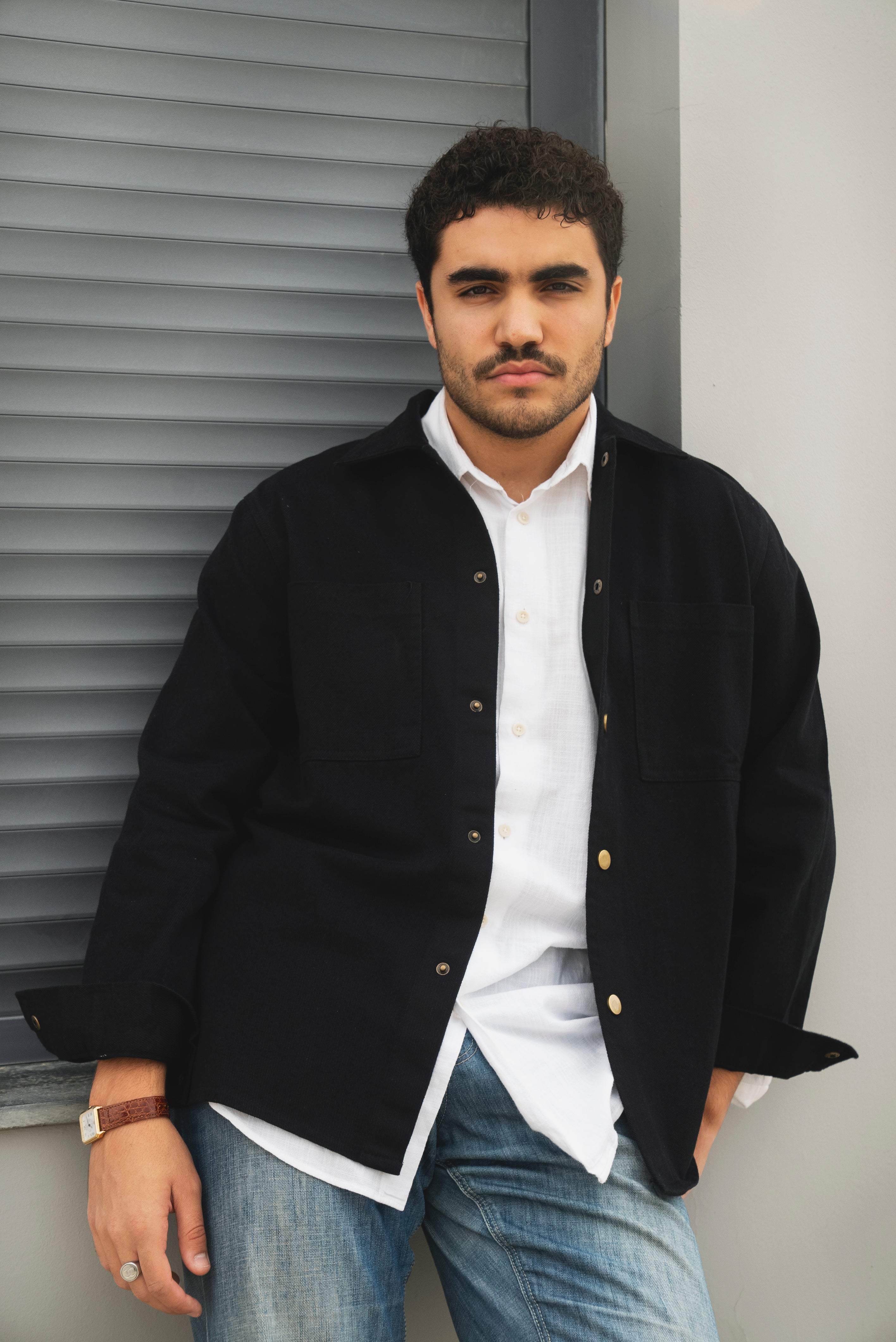 Black Overshirt Jacket IN YOUR SHOE - Main Image