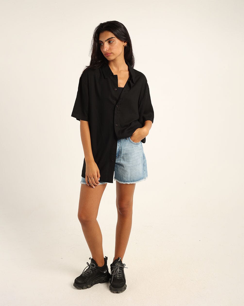 Black Short Sleeve Shirt Short Sleeve Shirt IN YOUR SHOE 