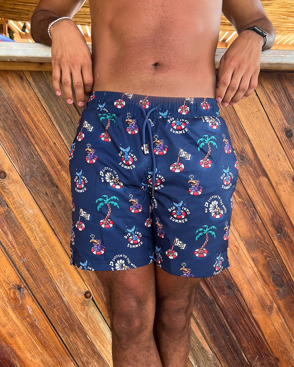 Blue Dip Into Summer - Swim Shorts Swim Shorts IN YOUR SHOE XL 