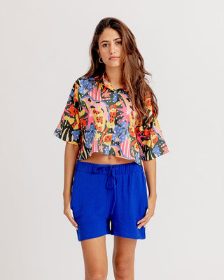 Blue Flowy Short Flowy Shorts IN YOUR SHOE 