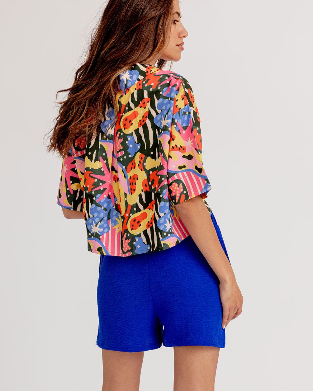 Blue Flowy Short Flowy Shorts IN YOUR SHOE 