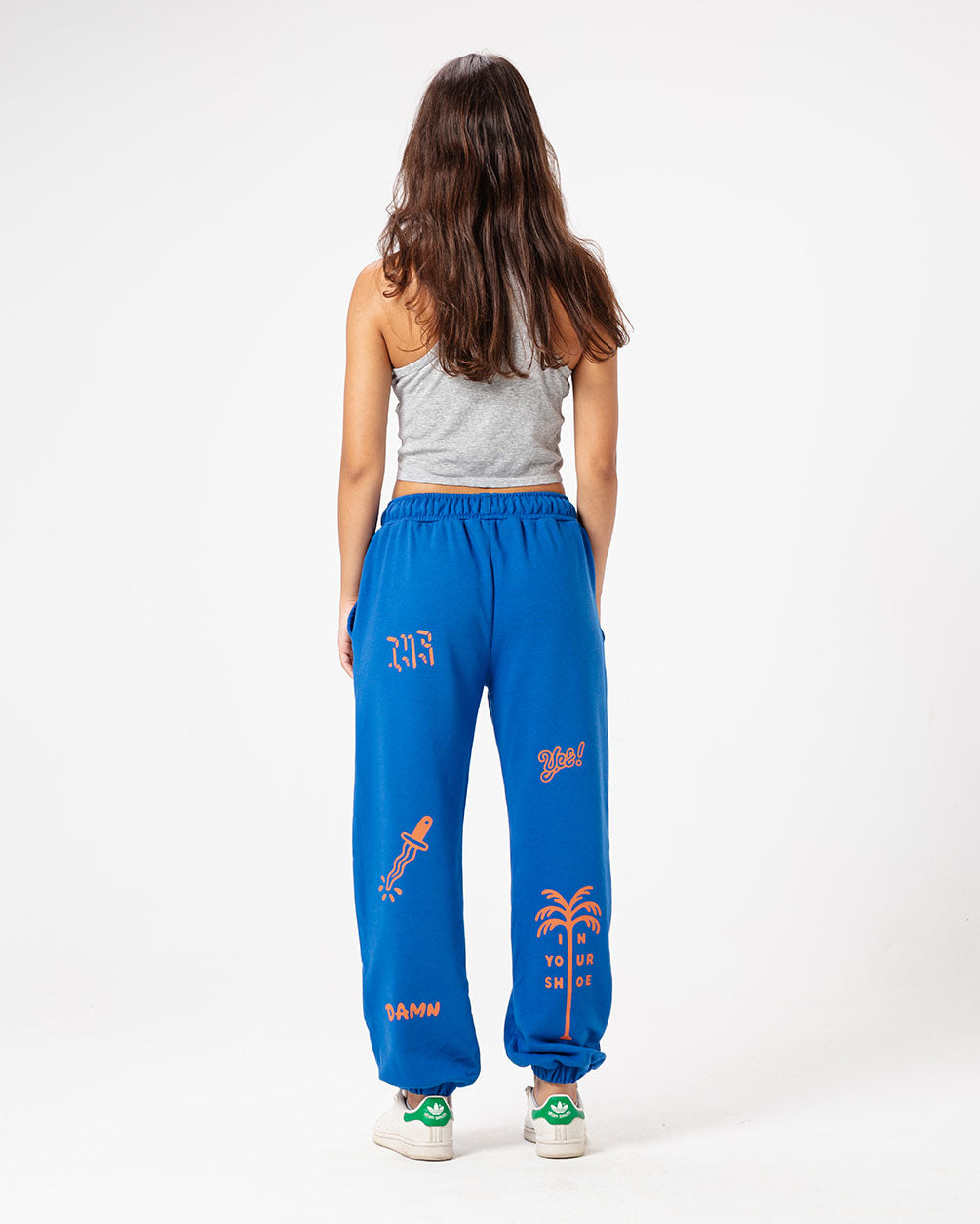 Blue Printed Swants (Sweatpants) Swants IN YOUR SHOE M 