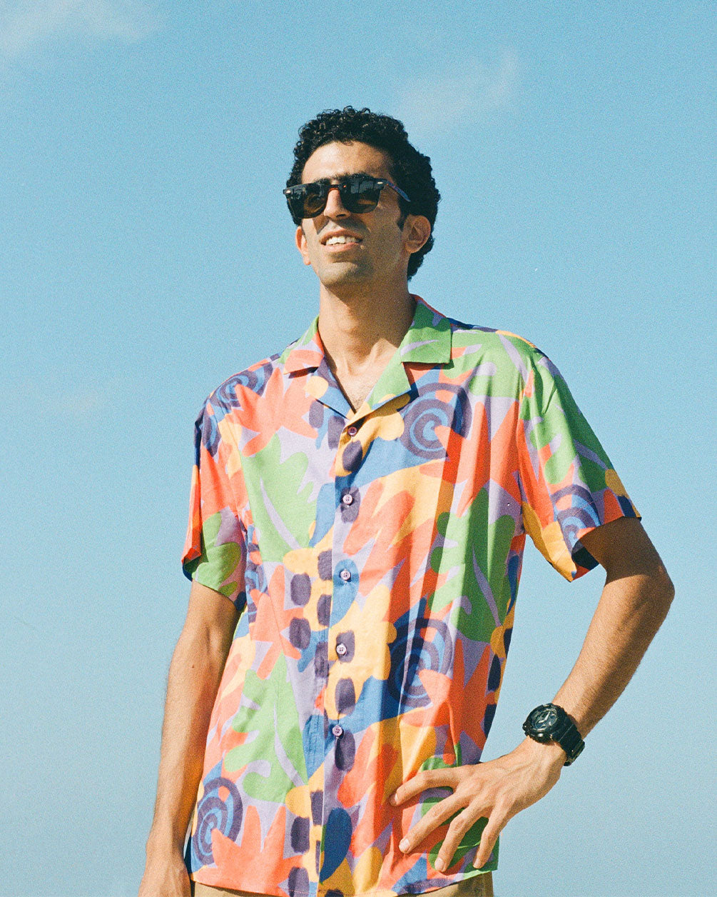 Blue Spiral Hawaiian Shirt Shirts IN YOUR SHOE S-M 