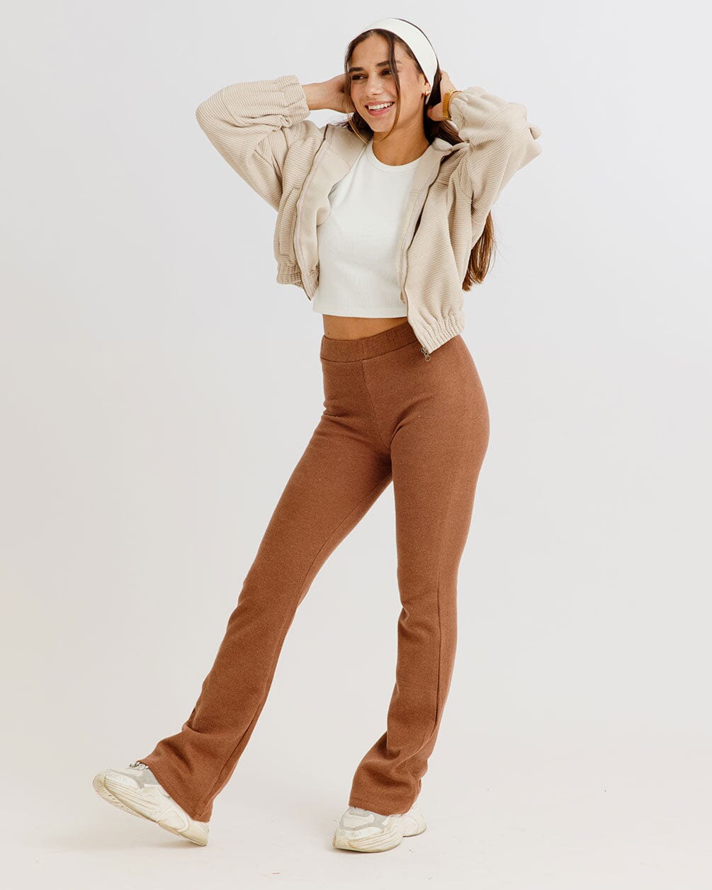 Brown Flare Pants Flare Pants IN YOUR SHOE S 