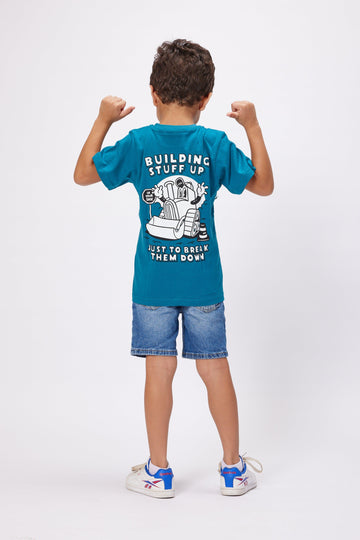 Build n Break Printed Tee ( Kids ) Kids Regular Printed Tees IN YOUR SHOE 4-6 