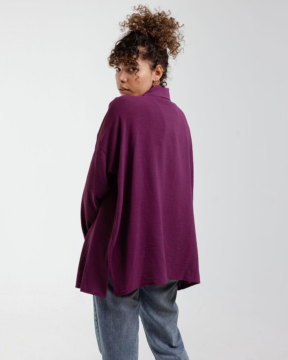 Burgundy Oversized Shirt Women Shirts IN YOUR SHOE 