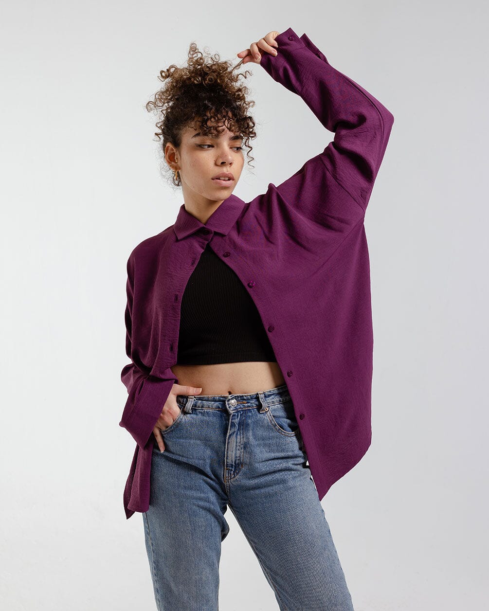 Burgundy Oversized Shirt Women Shirts IN YOUR SHOE 
