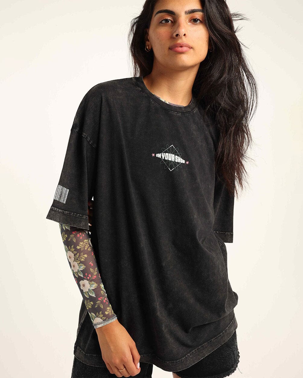 Cosmic Vision Acid Washed Oversized Tee Washed Oversized Tee IN YOUR SHOE XS 