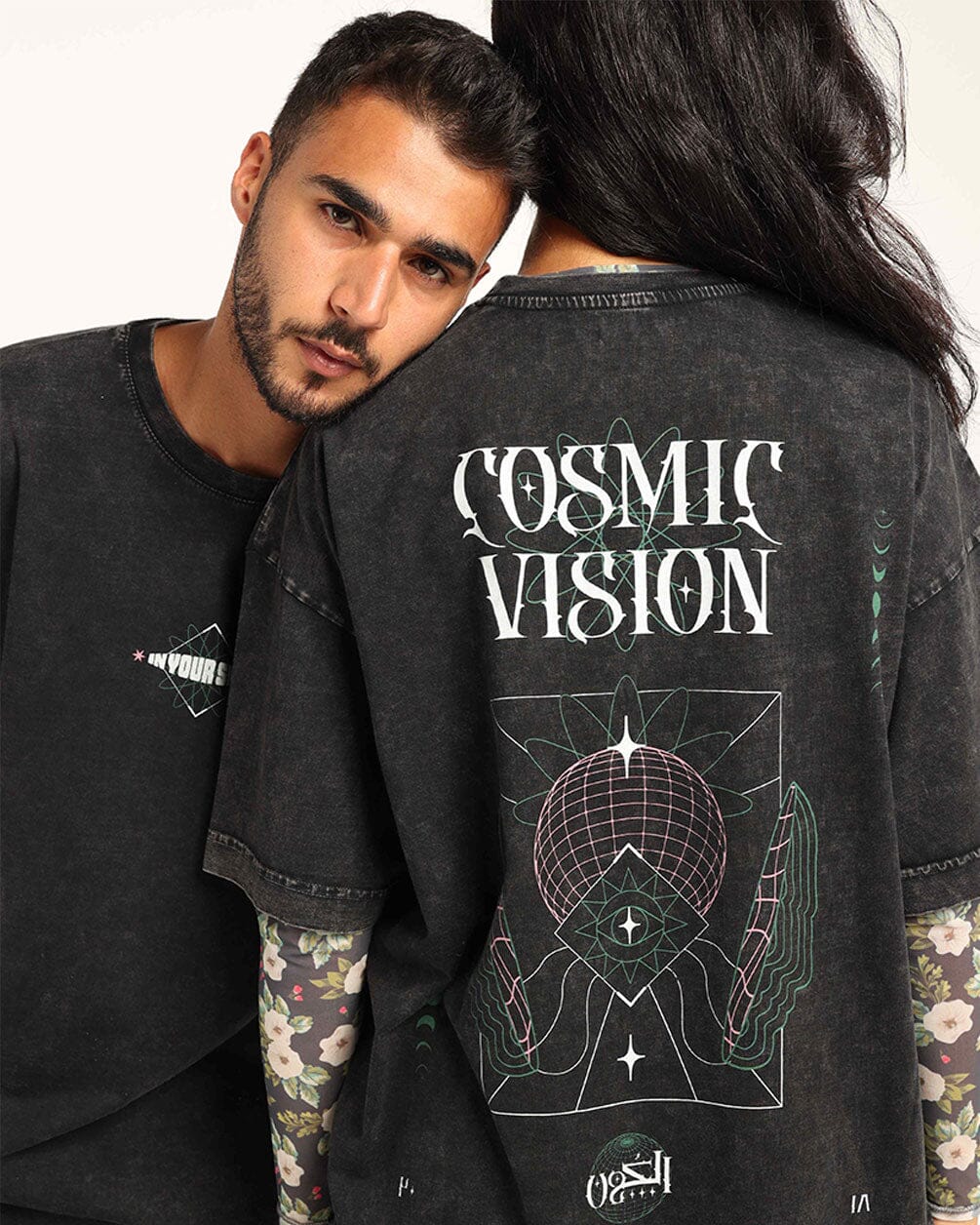 Cosmic Vision Acid Washed Oversized Tee Washed Oversized Tee IN YOUR SHOE XS 