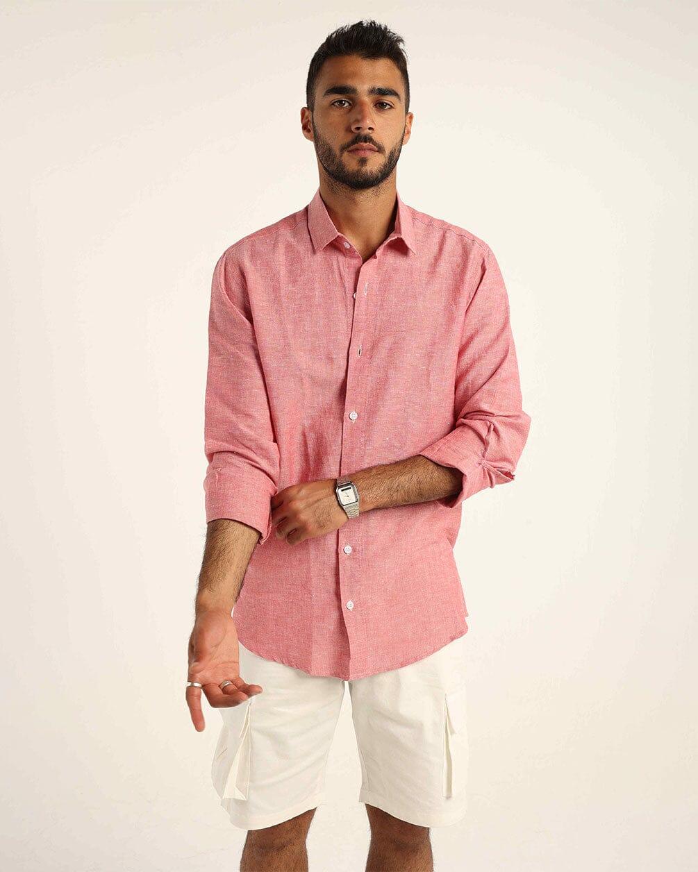 Dusty Red Linen Shirt Linen Shirt IN YOUR SHOE M 