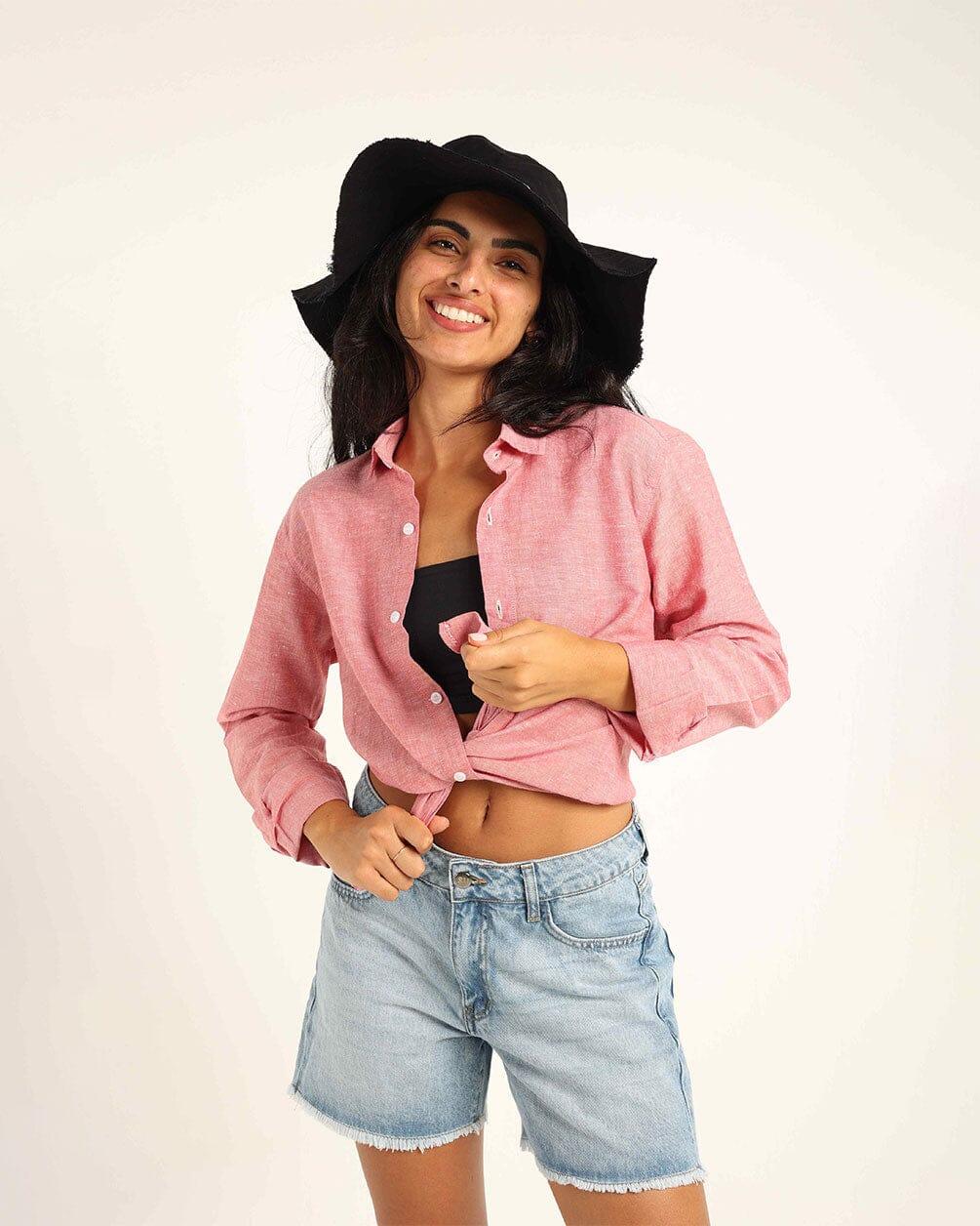 Dusty Red Linen Shirt Linen Shirt IN YOUR SHOE S 