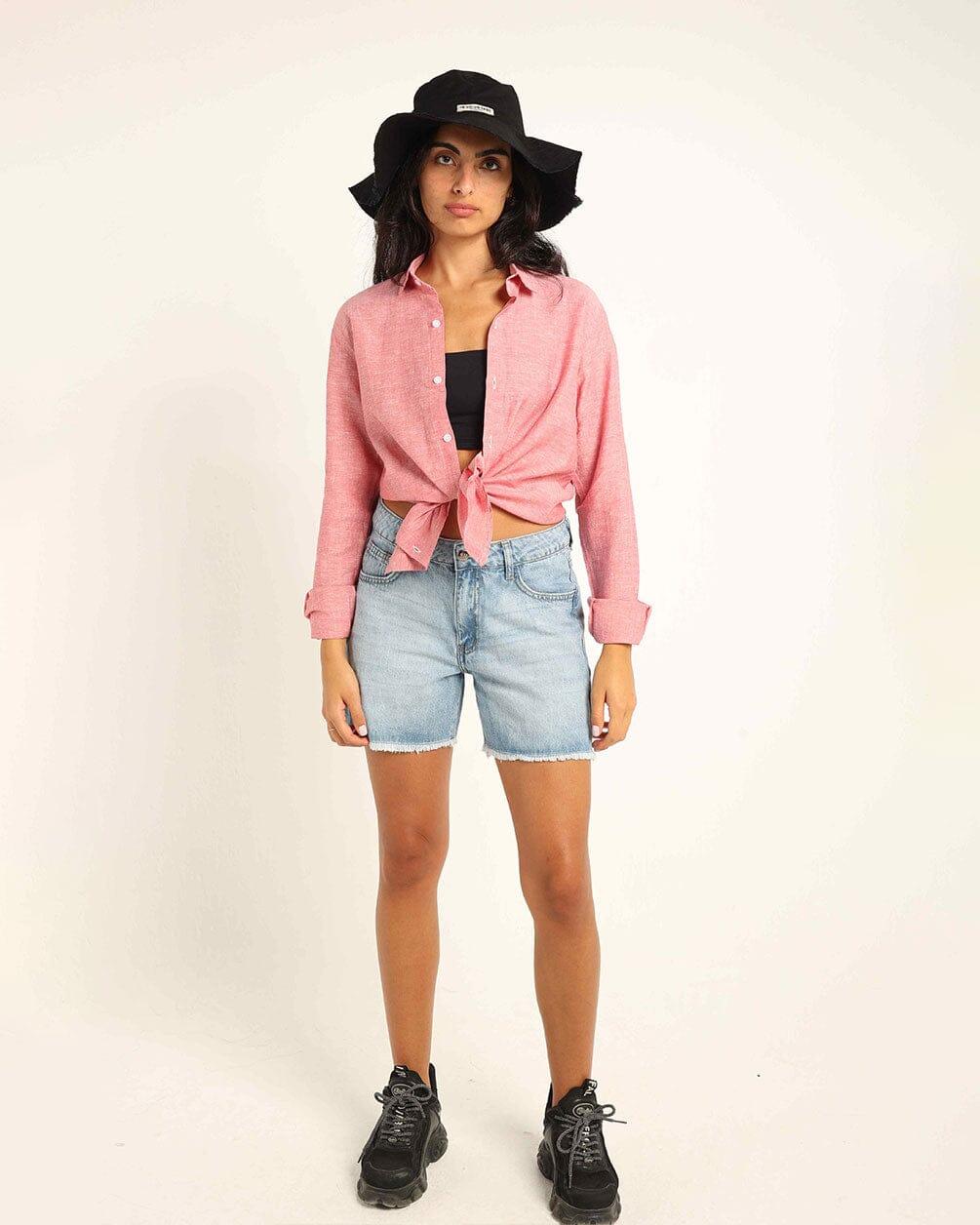 Dusty Red Linen Shirt Linen Shirt IN YOUR SHOE 
