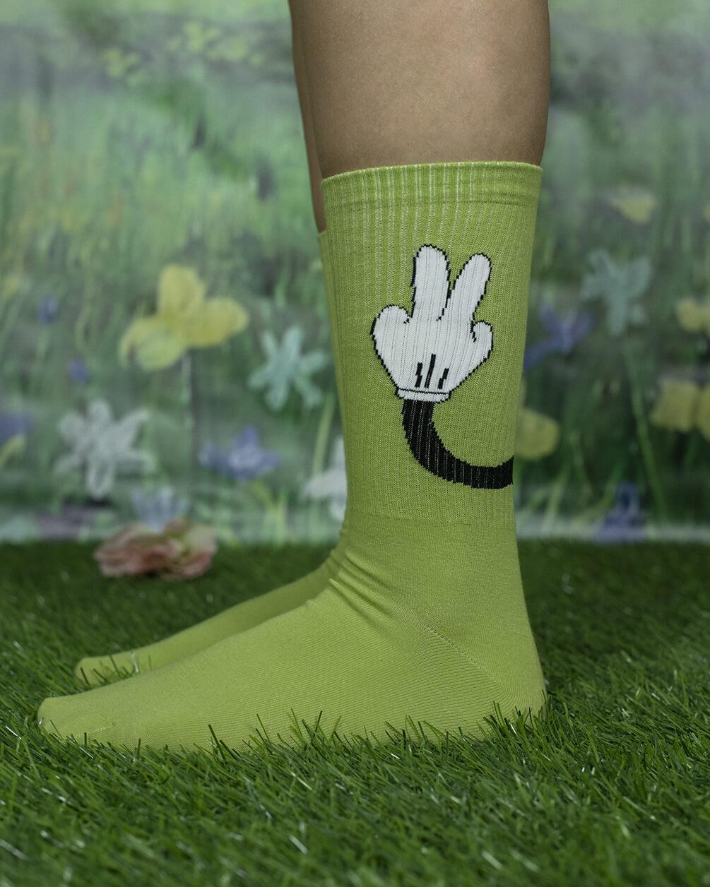 Green Peaceful Mouse (Long Socks) Neck IN YOUR SHOE 