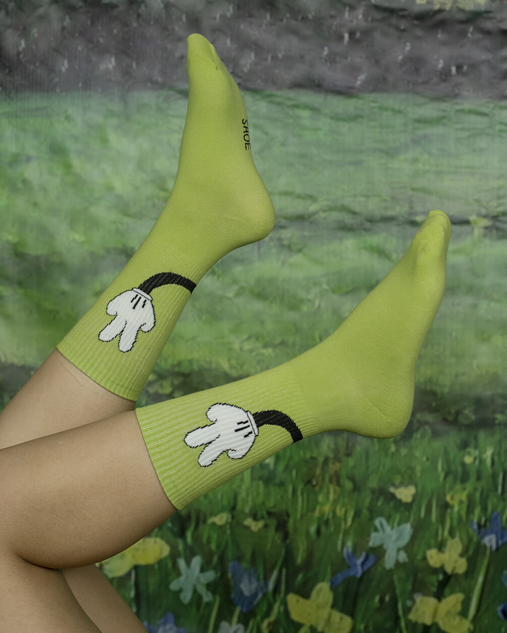 Green Peaceful Mouse (Long Socks) Neck IN YOUR SHOE 