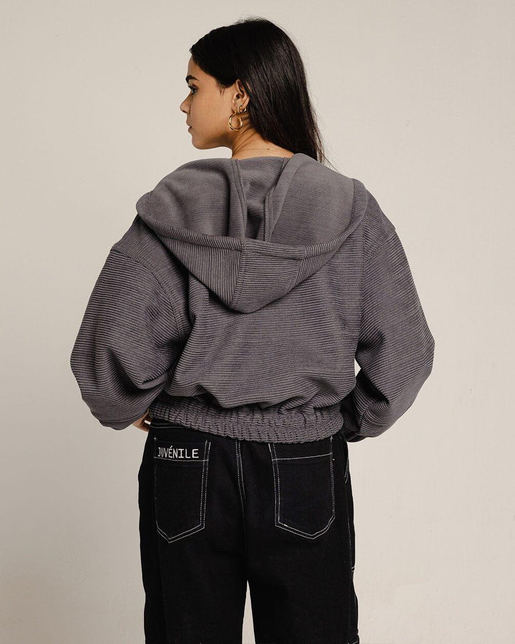 Cropped gray outlet jacket