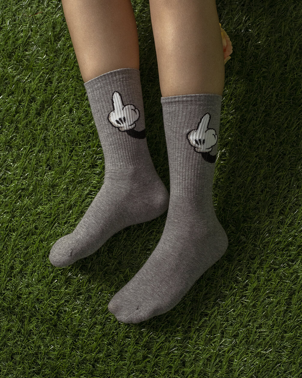 Grey Naughty Mouse (Long Socks) Neck IN YOUR SHOE 