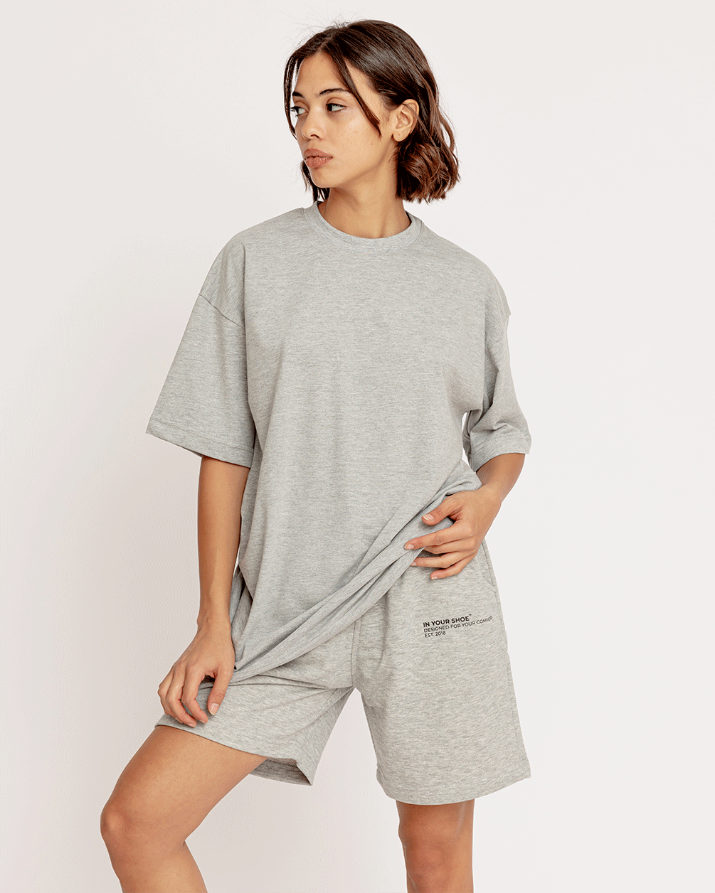 Light Grey Basic Oversized Tee Basic Oversized Tees IN YOUR SHOE 