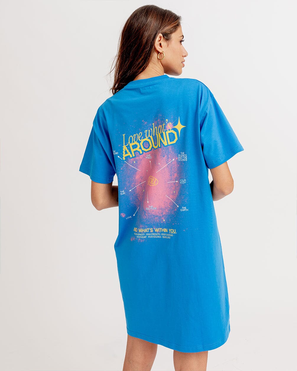 Love What's Around You T-Shirt Dress T-Shirt Dresses IN YOUR SHOE 